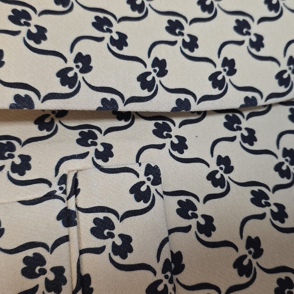 Tory Burch Jacket Blazer Cream with Black Floral Motif - Picture 9 of 10